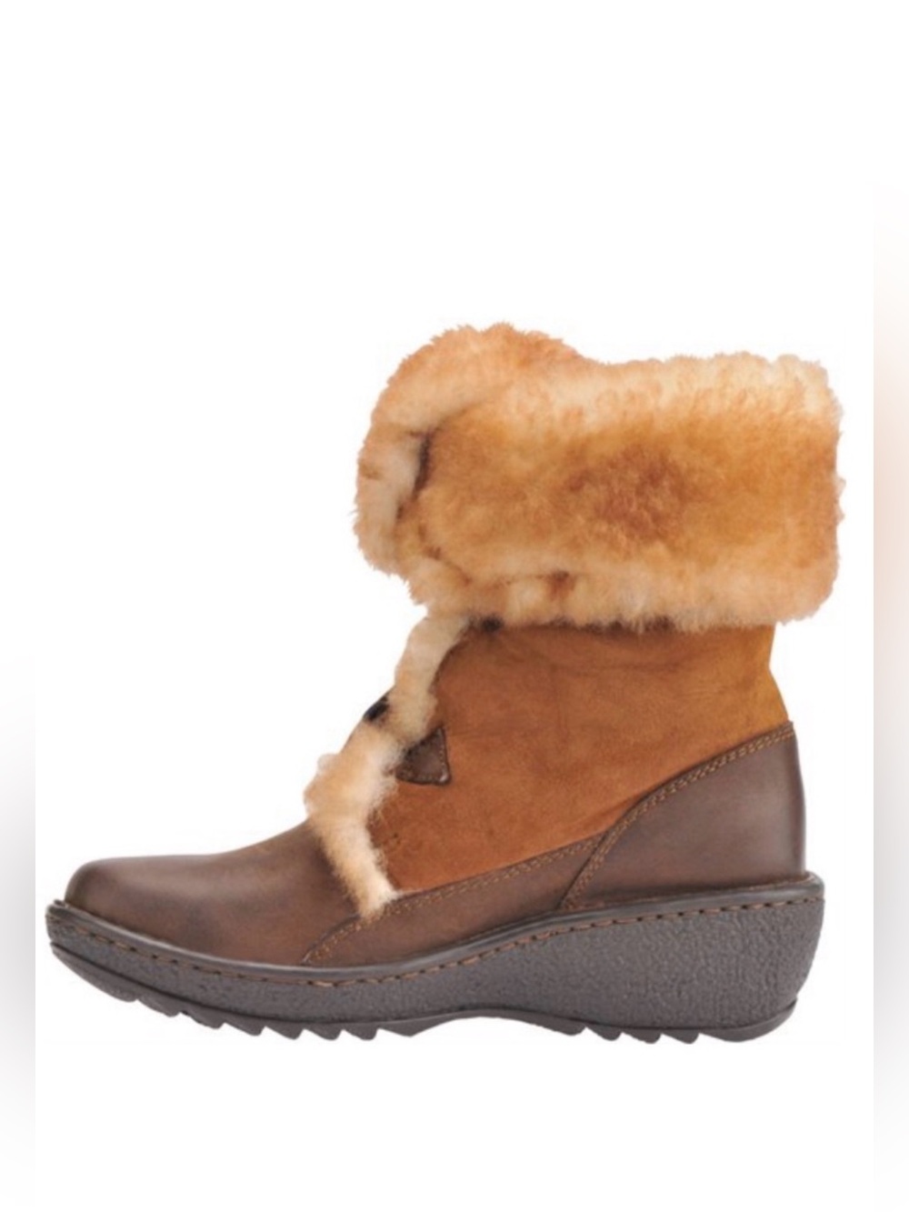 Born - Women’s Shearling Lined Brown Winter Ankle Boots - Beige Tan Khaki